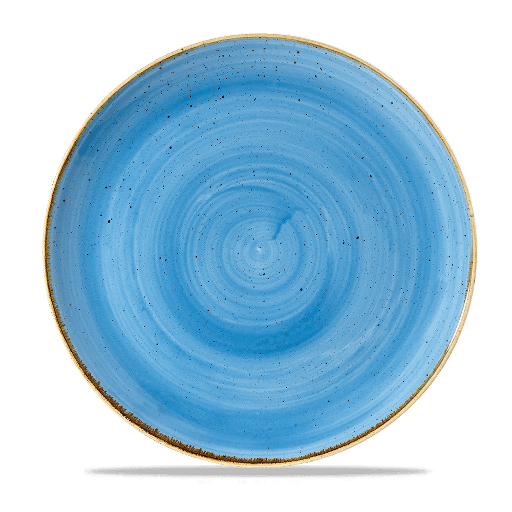 Blaue Keramik-Teller, Nahaufnahme