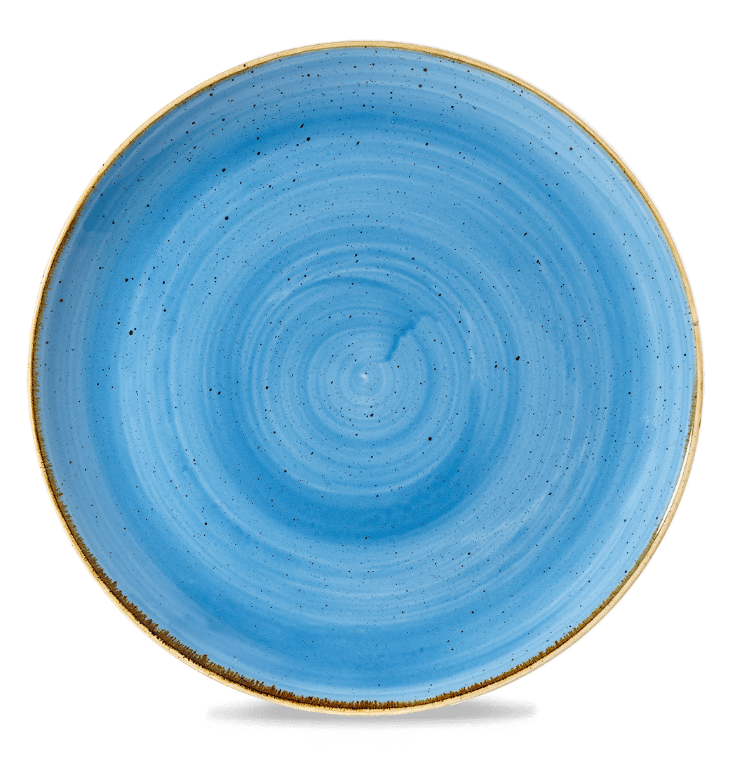 Blaue Keramik-Teller, Nahaufnahme