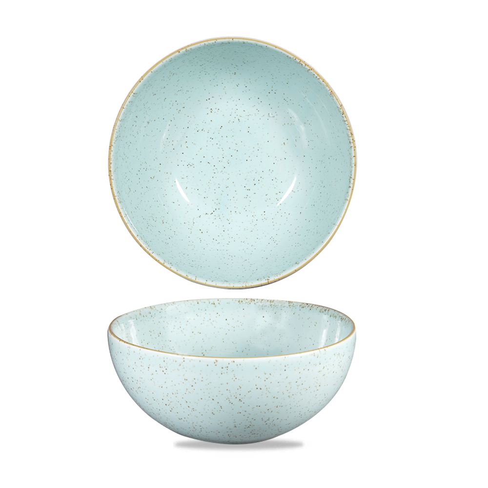 Zwei blaue, gesprenkelte Schalen.