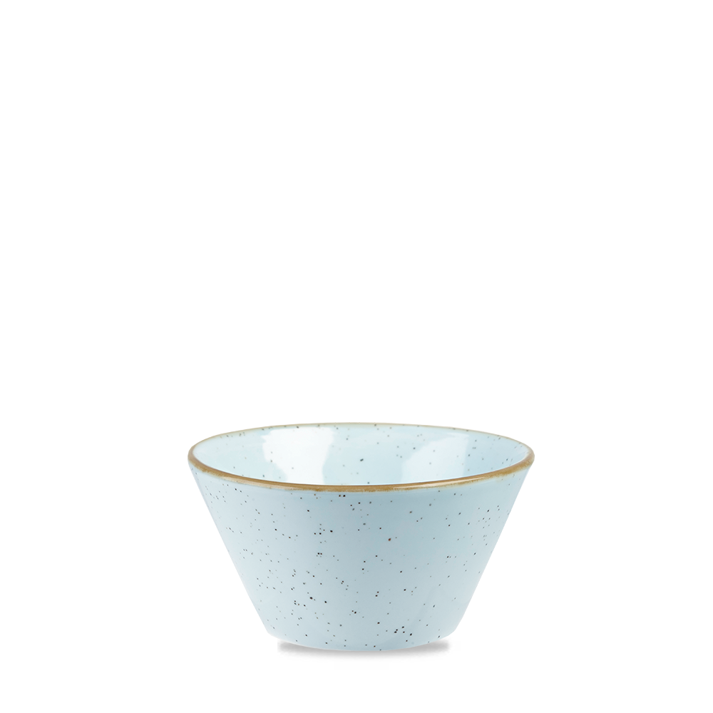 Blaue, gesprenkelte Schüssel, minimalistisch.