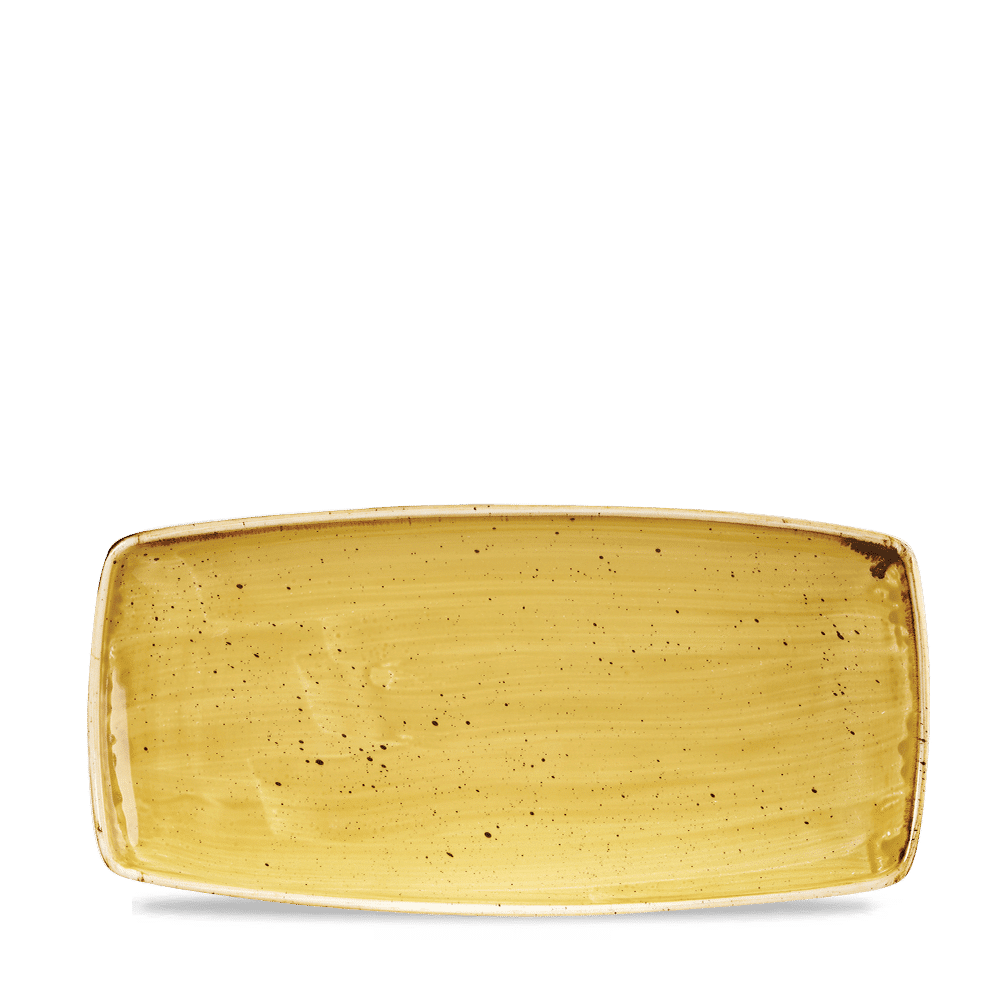 Leeres gelbes Serviertablett
