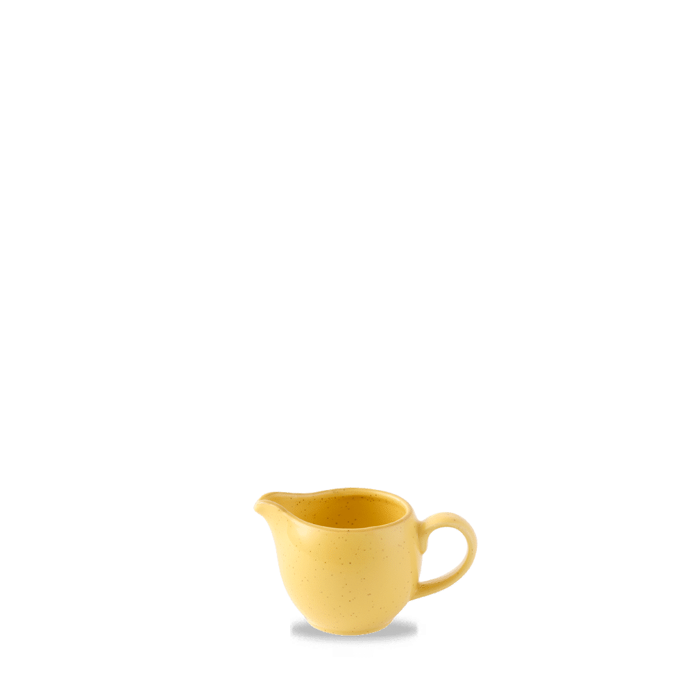 Gelbe Kaffeekanne auf weißem Hintergrund