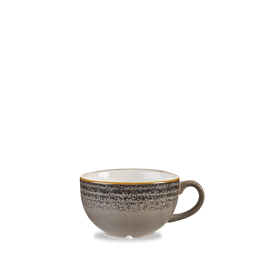 Keramiktasse mit rustikalem Design.