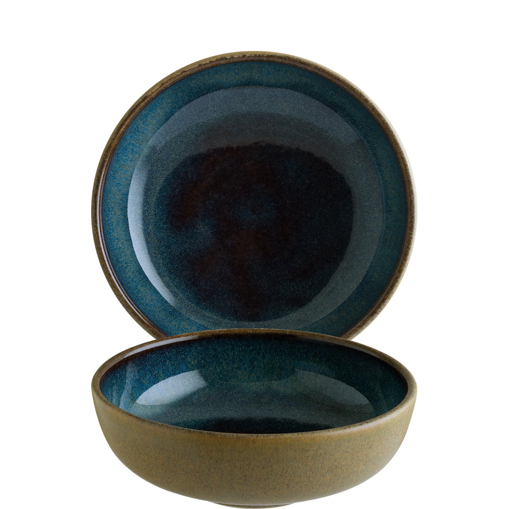 Zwei blaue Keramikschalen