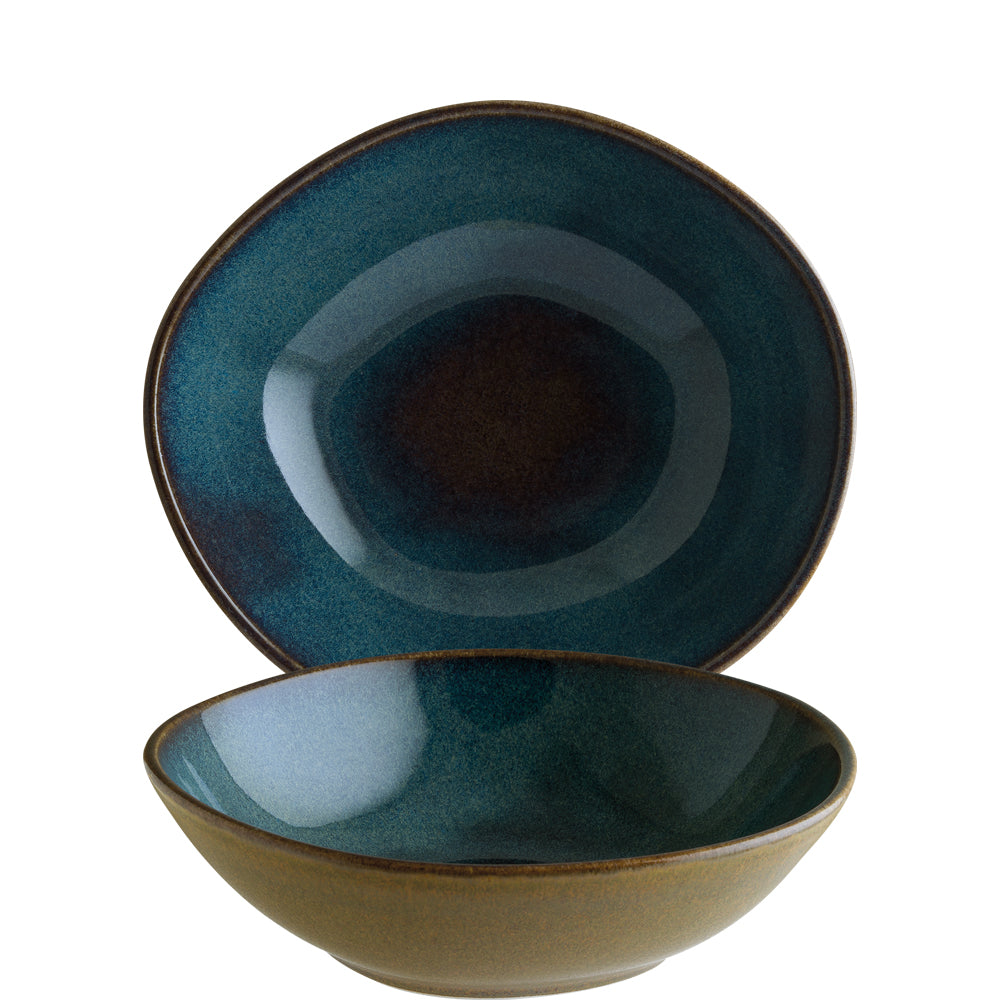 Zwei blaue keramische Schalen