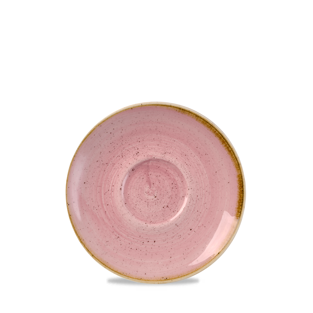 Rosa Untertasse mit Sprenkeln.