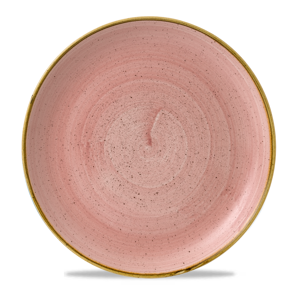 Rosa Teller mit Sprenkeln.