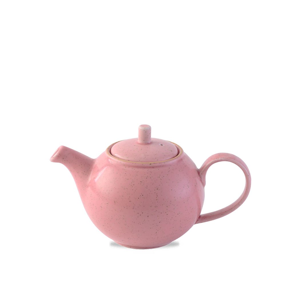 Rosa Teekanne mit Deckel.