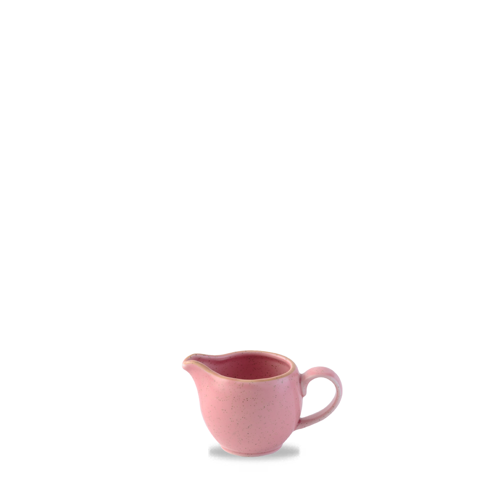 Rosa Keramik-Milchkännchen auf Weiß.