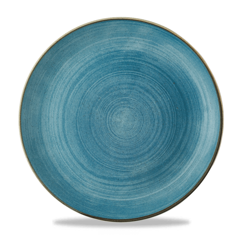 Leere blaue Tellerplatte, Nahaufnahme