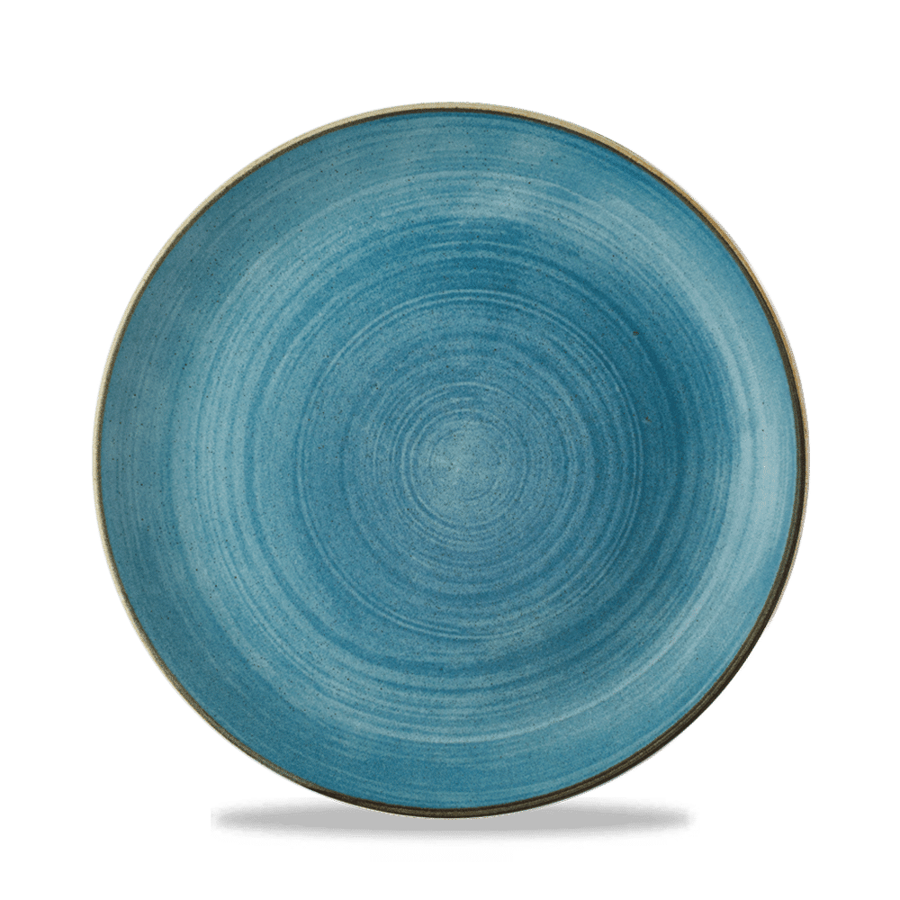 Blaue Keramik-Teller, Nahaufnahme