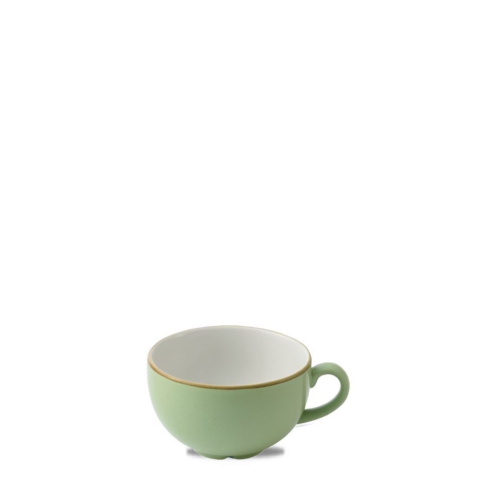 Grüne Tasse mit Henkel.