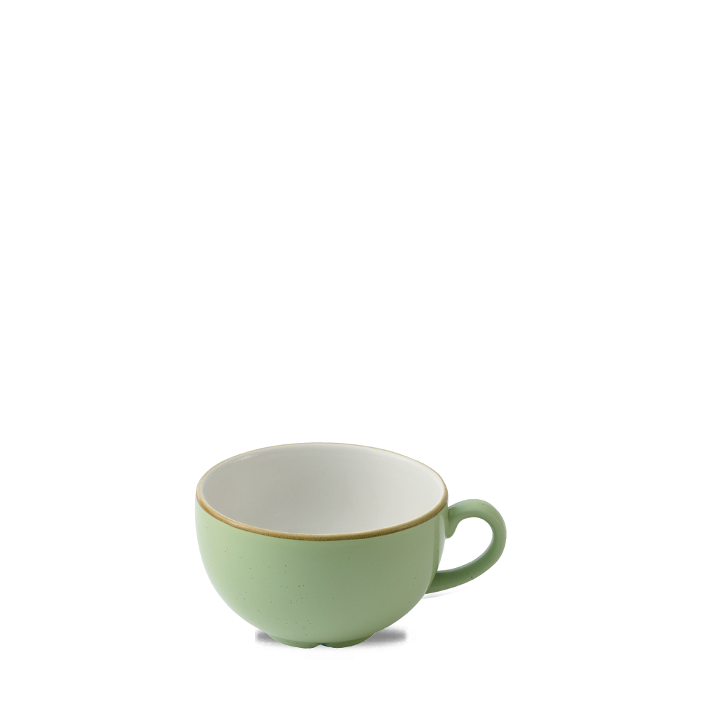 Grüne Tasse mit Henkel.