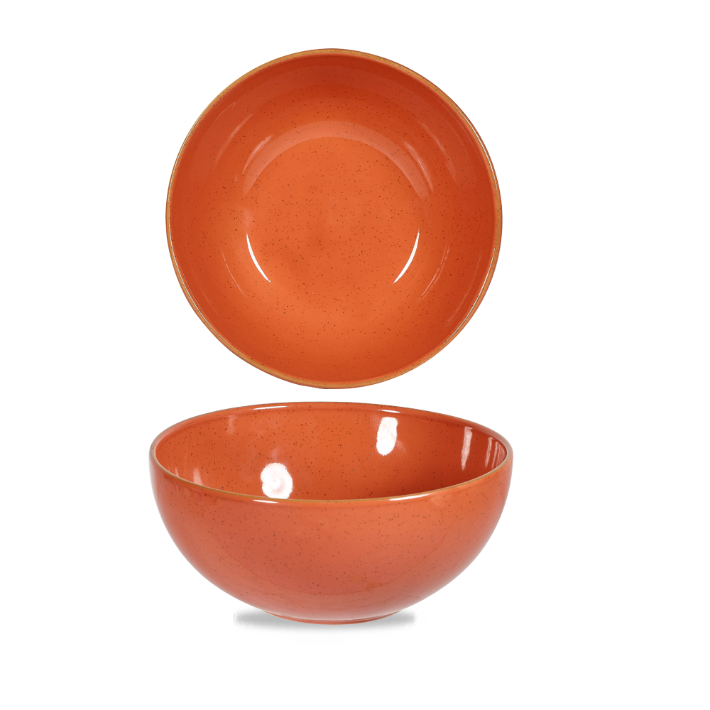 Zwei orange Schüsseln, Keramik.