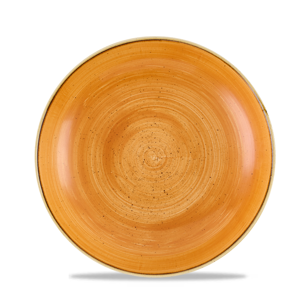 Orange Teller mit Sprenkeln.