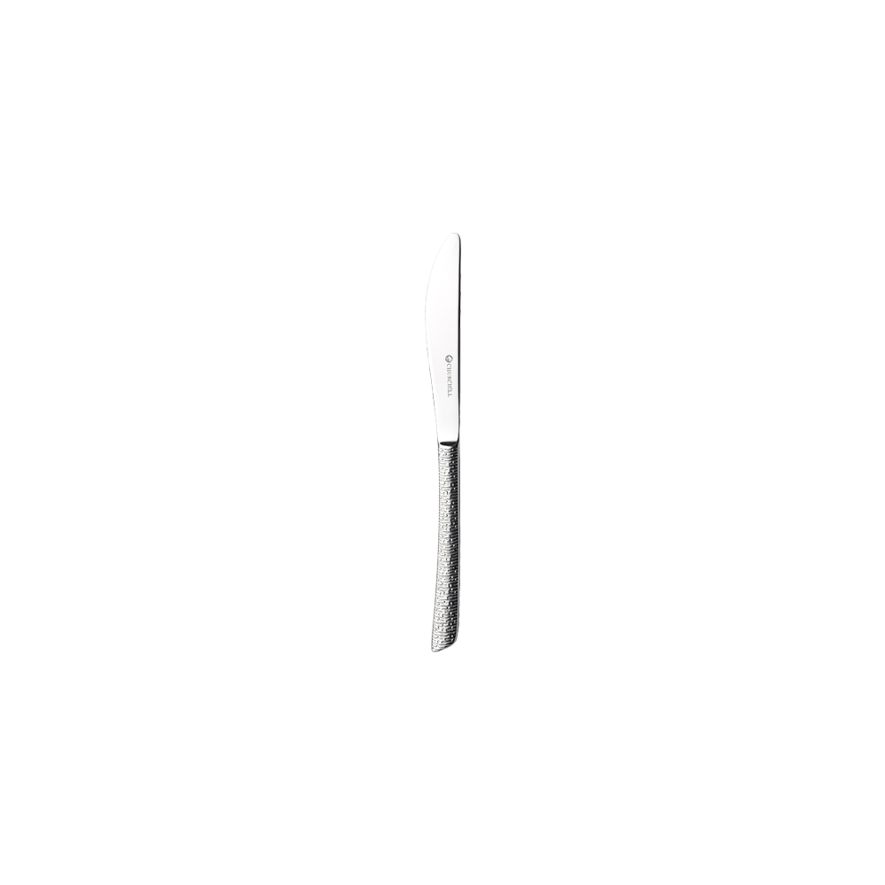 Silbernes Messer mit strukturiertem Griff.