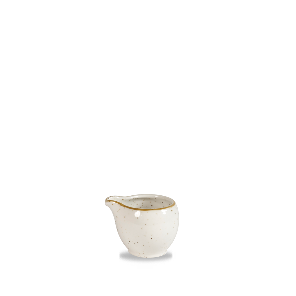 Kleine weiße Keramik-Sauciere.