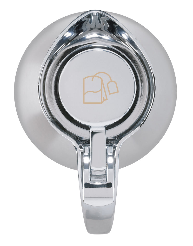 Teekanne mit Teebeutel-Symbol auf dem Deckel.