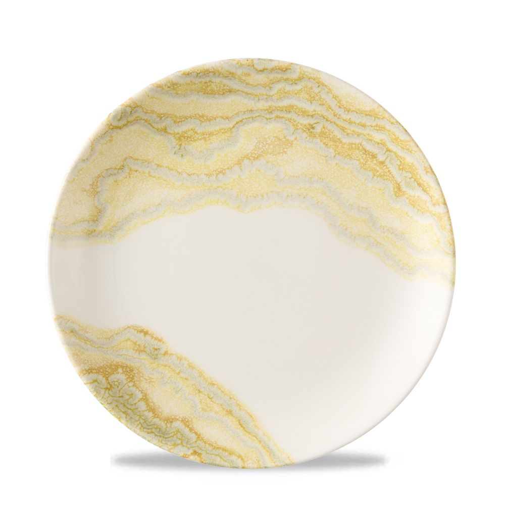 Teller mit gelbem Marmormuster
