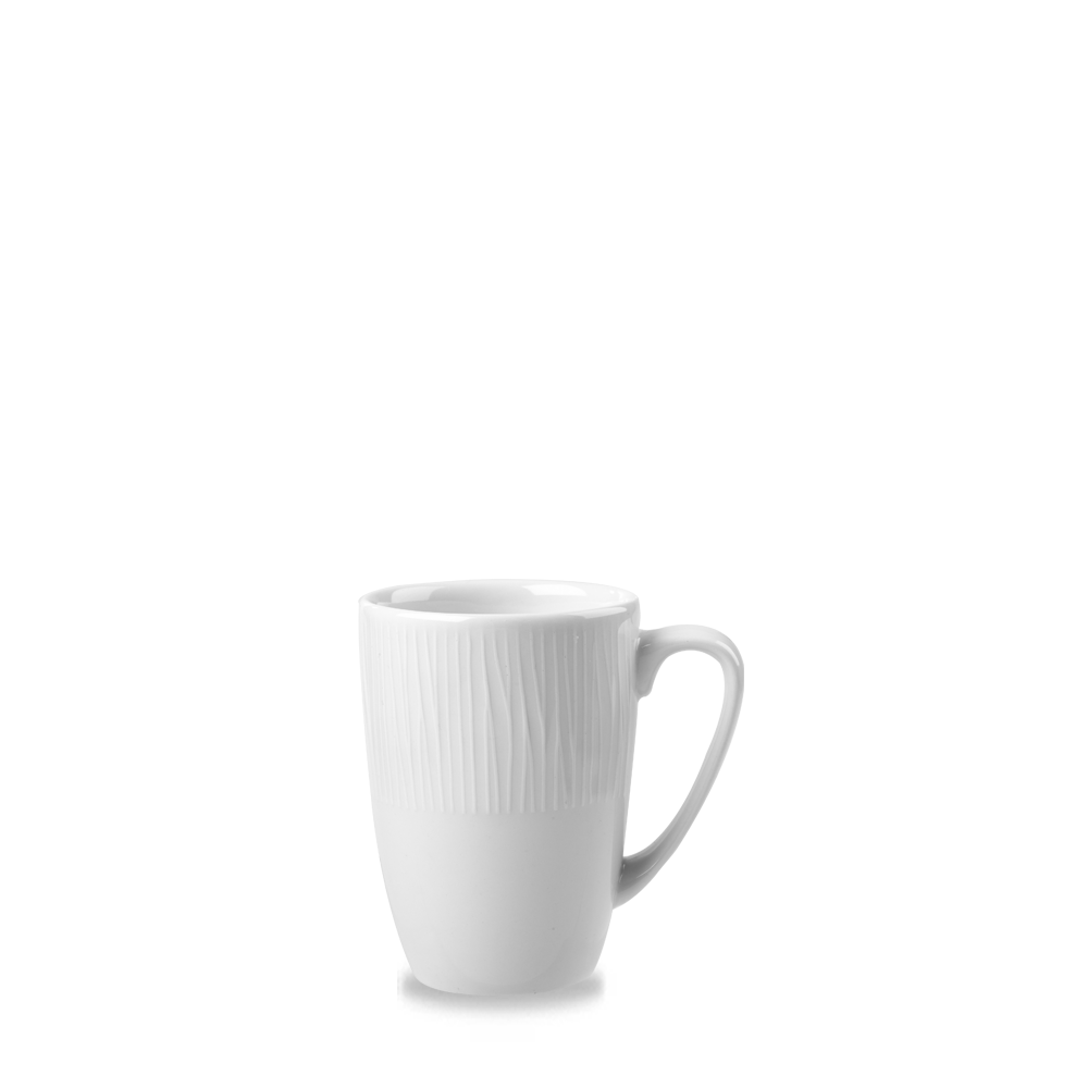 Weiße Tasse mit Deckel.