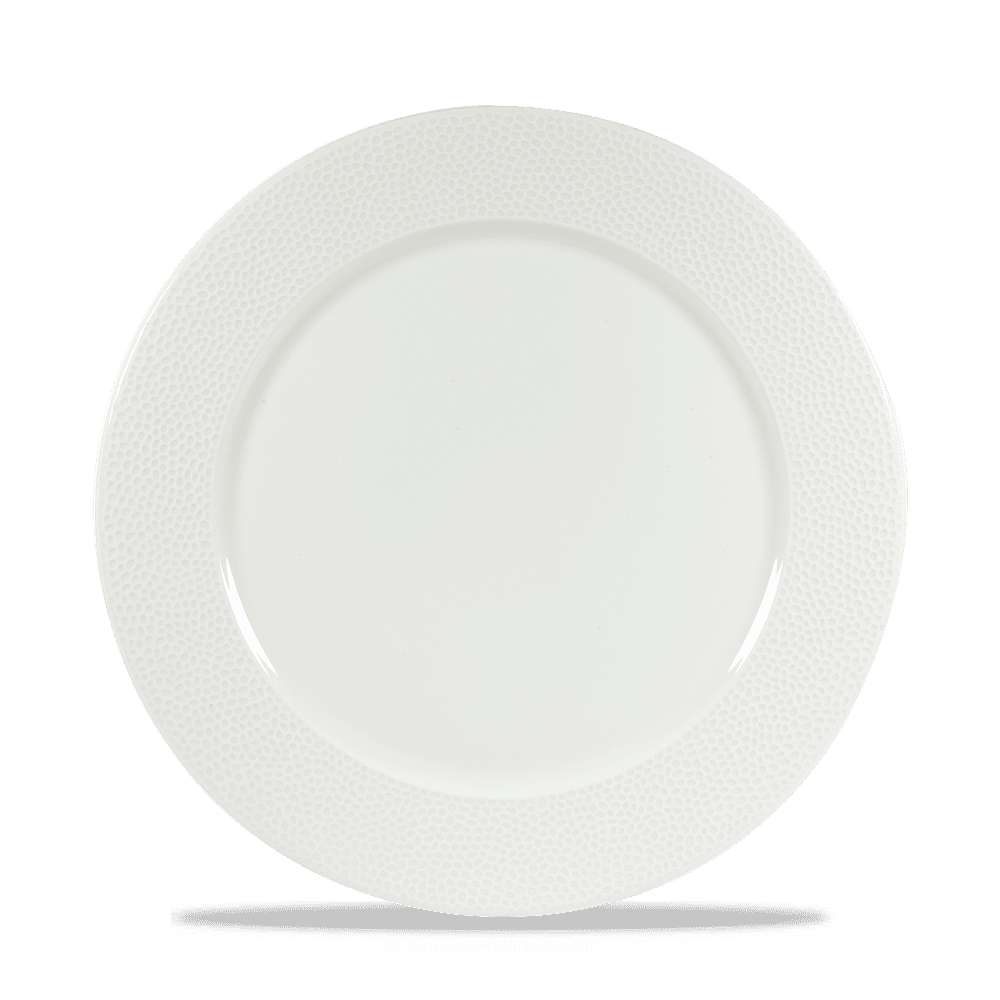 Weißer flacher Teller Classic