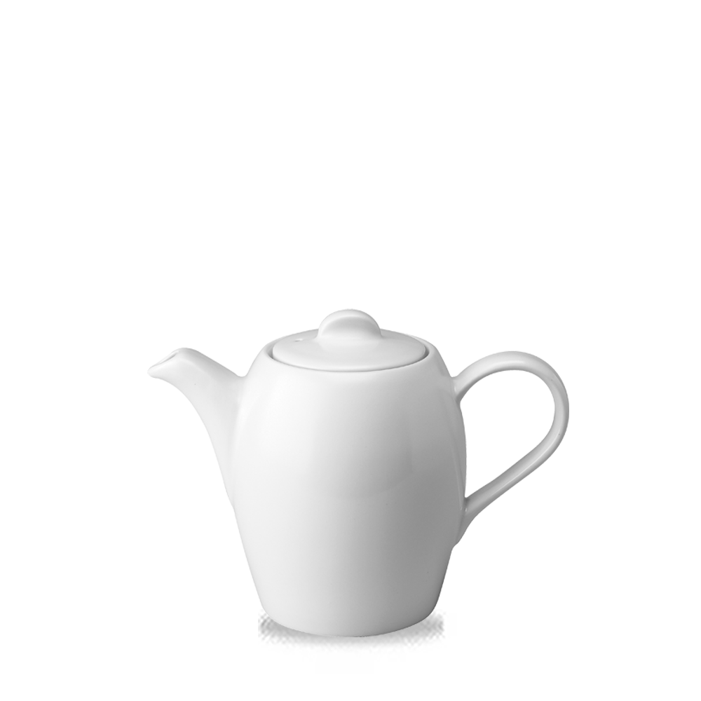 Weiße Teekanne mit Deckel.