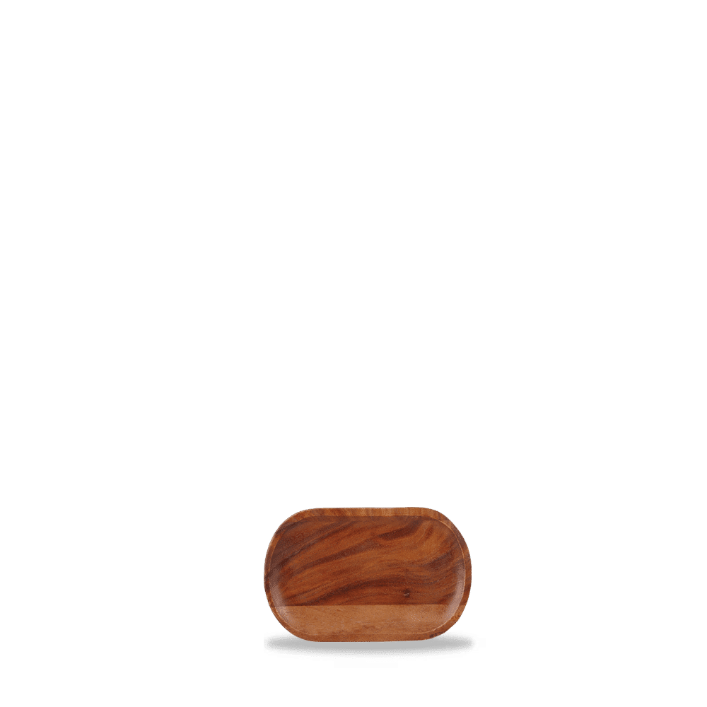 Leeres Holztablett für Gastronomie.