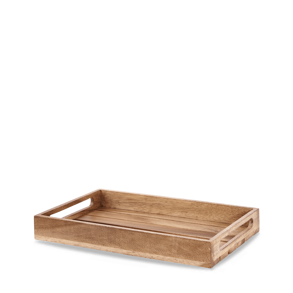Leeres Holz-Serviertablett für Gastronomie