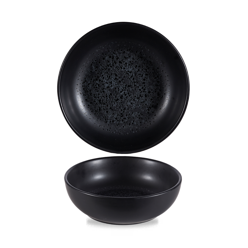 Schwarze Schalen mit Textur.