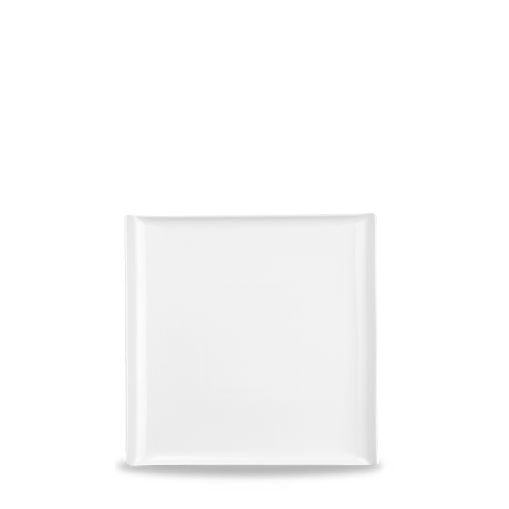 Weißer quadratischer Teller.