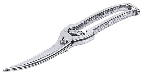 Silberne Geflügelschere aus Metall.