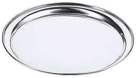 Rundes Edelstahl-Tablett für Gastronomie.