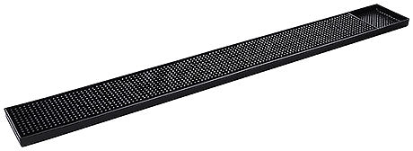 Lange schwarze Abtropfmatte für Bar.
