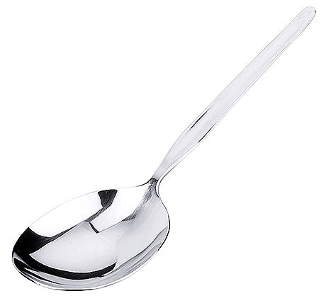 Silberner Löffel aus Edelstahl.