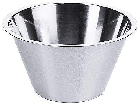 Metallschüssel aus Edelstahl, konisch.