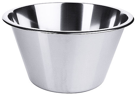 Metallschüssel aus Edelstahl, konisch.