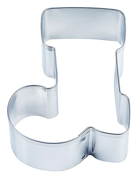 Metall-Ausstechform in Stiefelform.