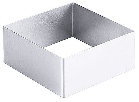 Quadratische Edelstahl-Ausstechform für Gastronomie.