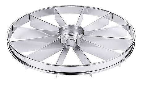 Edelstahl-Tortenring mit Trennstegen.