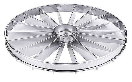 Runder Metall-Tortenring mit Segmenten.