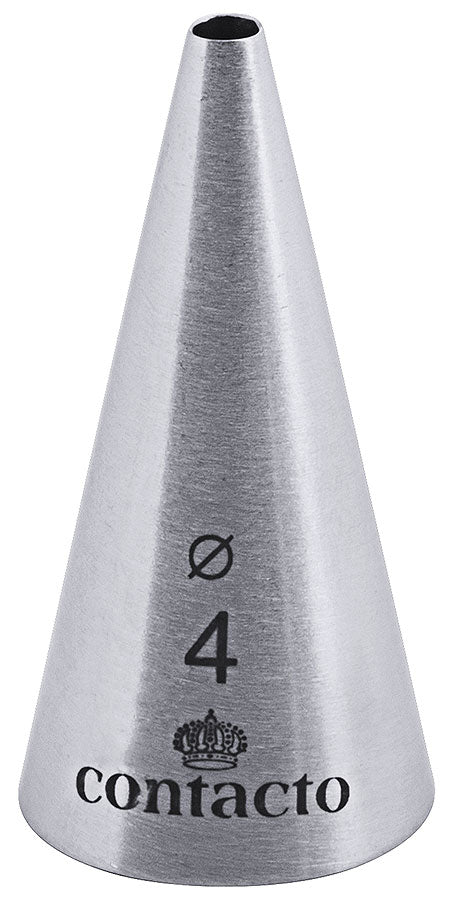 Edelstahl-Spritztülle mit Aufschrift.