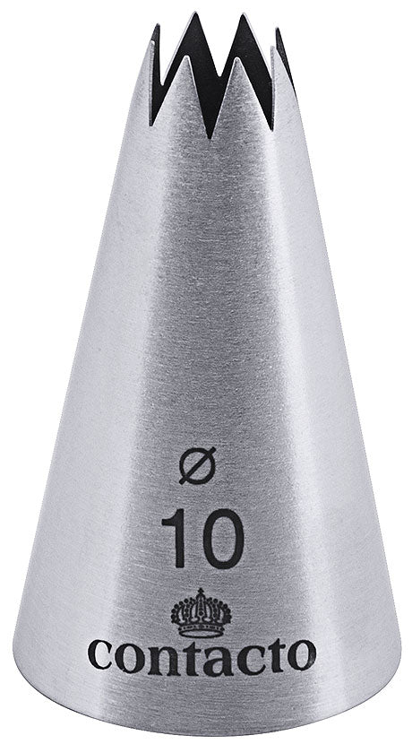 Sterntülle aus Edelstahl, Größe 10.