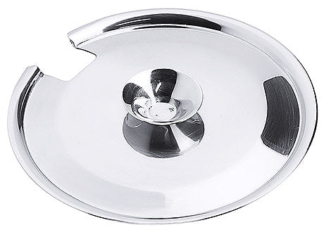 Silberne Aschenbecher mit Kerbe.