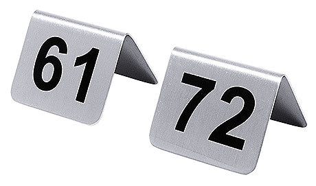 Tischnummern aus Metall, 61, 72.