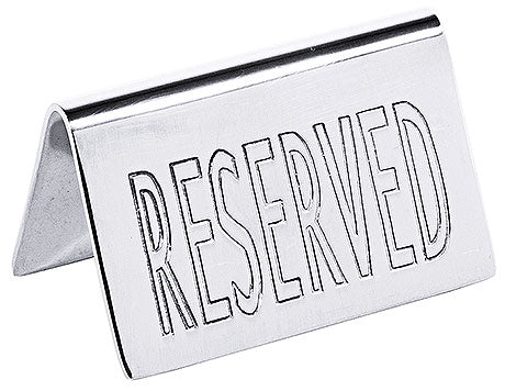 Metallschild mit "RESERVED"-Aufschrift.