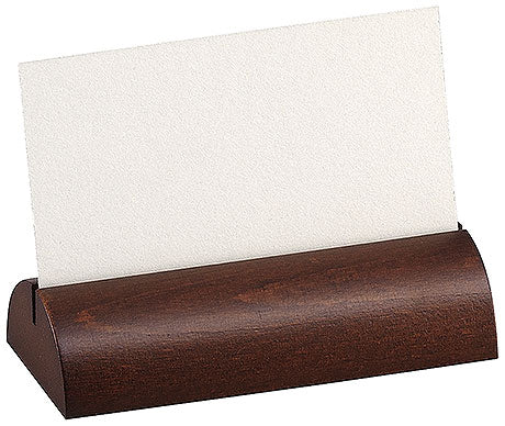 Holz-Tischaufsteller mit Papierkarte.