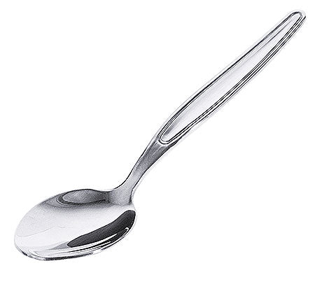 Silberner Löffel aus Edelstahl.