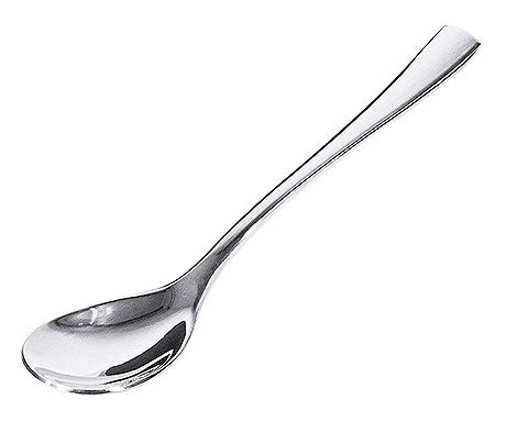 Silberner Löffel aus Edelstahl.