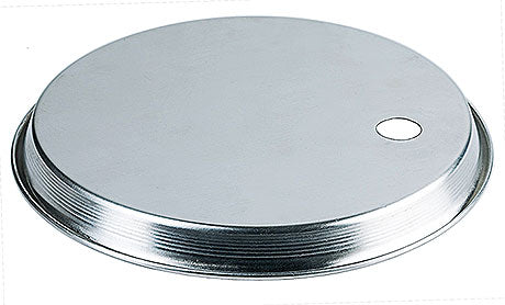Runder Metall-Deckel mit Loch.