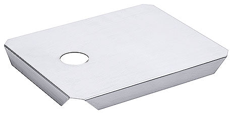 Edelstahl-Ablage mit Lochöffnung.